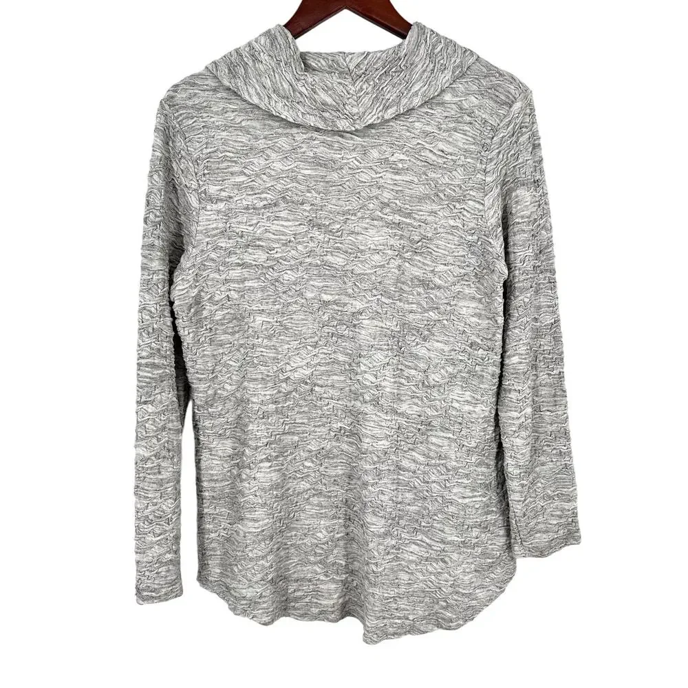 Habitat Womens Sz Medium Gray Wearable Art Abstract Artsy Blouse Shirt Top - Picture 6 of 6